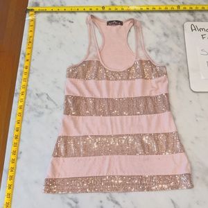 5/$25 Almost famous pink sequin tank